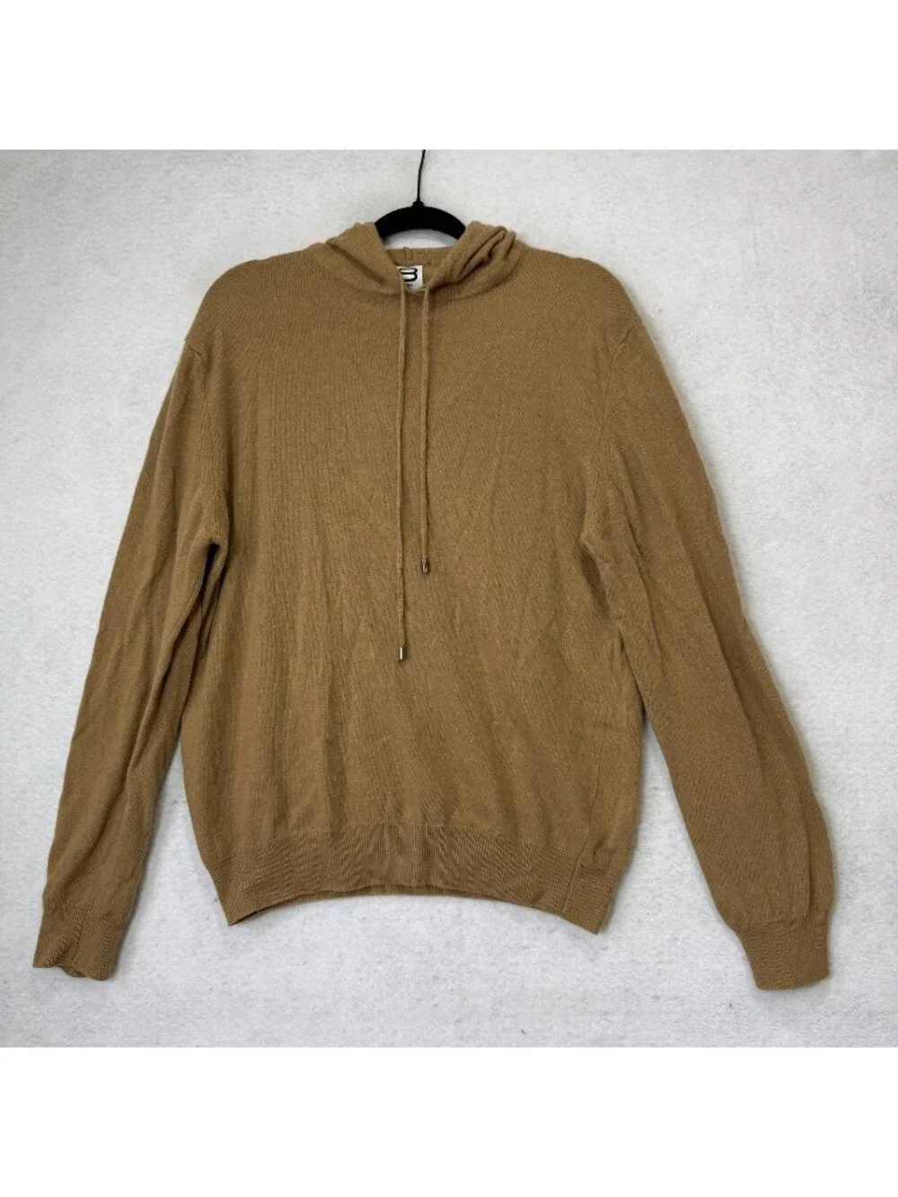 8 By YOOX Sweater Mens Large Brown Cashmere Hooded Knit Pullover Italy